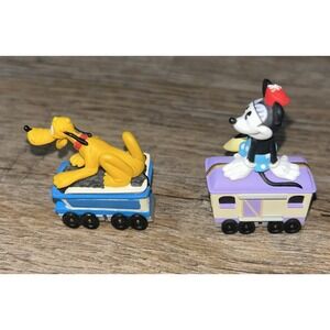 Disney 1998 Hallmark Miniature Partial Train Set Mickey Minnie Mouse Pluto